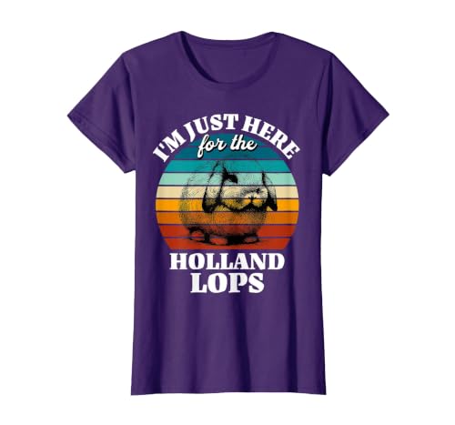 Holland Lop I'm Just Here for Holland Lop Rabbit T-Shirt, Women, Purple, X-Large
