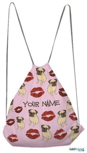 Borsa per palestra con cordini coulisse rosa con