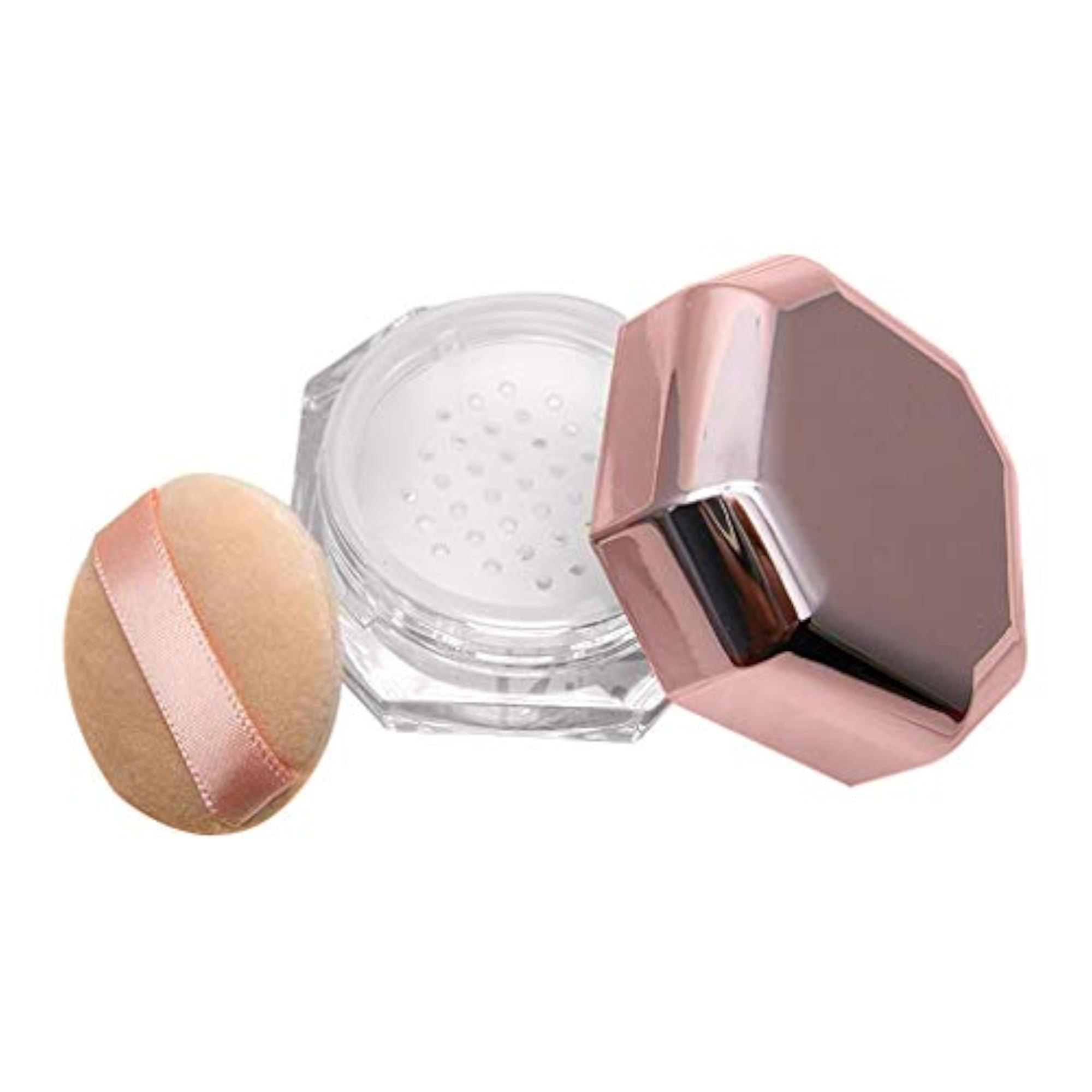 Reusable Loose Powder Container with Puff and Net Sifter