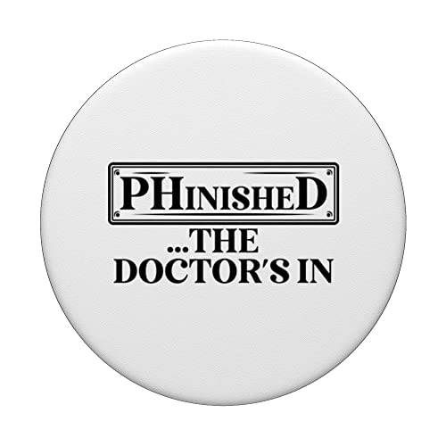 Phd Graduation Doctorate Degree Dissertation Masteral Grad PopSockets Swappable PopGrip, Black - Image 3
