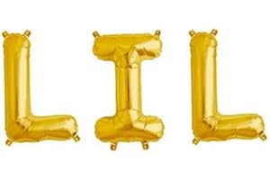 WULEEUPER Lil Balloons 16'' Lil Letter Balloons Banner Sorority Sister Little Balloons...