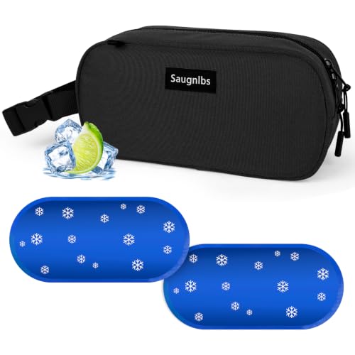 Saugnlbs Small Insulated Bag,Cool Bag Small,Mini Cool Bag,Freezable Lunch with 2 Ice