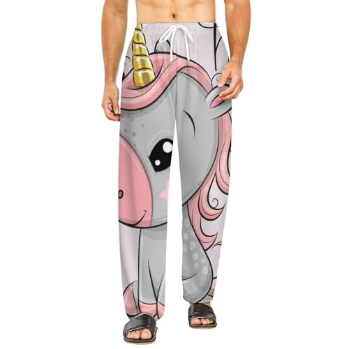 Vêtements de nuit femme pantalon licorne avec poches contre le froid nocturne