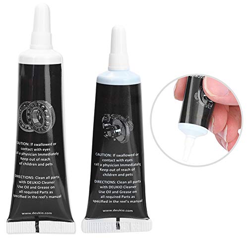 Schmieröl-Schmierfettset, Stoß reduzieren Rostschutzschmierfett-Angelrolle Schmiermittel-Angelrollenfett Wasserdichte, flache Rolle für Spinnrollen(schwarz)