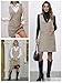 OYOANGLE Women's V Neck Sleeveless Knitted Solid Short Sweater Dress with Pockets Khaki XS