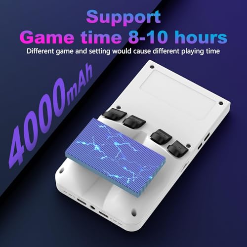 Image of R36MAX Retro Handheld Game Console, 4.0-Inch IPS Display, 720x720 Resolution, Linux System, 64GB Support 18,000+ Classic Games, 4000mah Battery, with Portable Case(White 64GB)