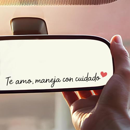 Image of Miarita 3X I Love You Drive Safe Mirror Sticker, Te Amo Maneja Con Cuidado Sticker, Cute Car Stickers for Womens, Car Decals for Women, Rear View Mirror Sticker, Lovely Gifts for Her Him