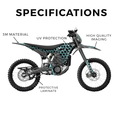 Image of Carbon Fiber Surron Ultra Bee Graphics Kit Wrap - Hex Cyan - Sur-Ron Skin - Premium 3M Vinyl Protective Wrap Decal Cover - Easy to Apply | Crafted in The USA by MightySkins