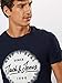 Jack & Jones JORSPRAYED tee SS Crew Neck Camiseta, Azul (Navy Blazer...