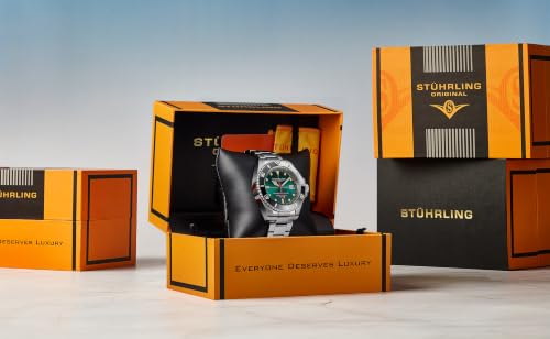 Image of Stuhrling Depthmaster Heritage Diver Swiss Quartz Watch, 42mm, Stainless Steel, 100M Water Resistant