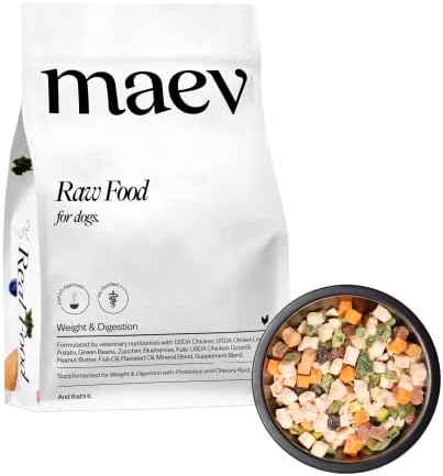 Maev Raw Dog Food, Better Than Freeze Dried Dog Food, Frozen Dog Food, Lean Chicken Protein, Vitamin-Rich Organ Meat in Every Serving, Weight and Digestion Formulation, Adult Dogs, 10 Pounds