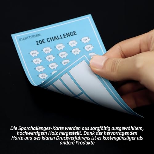 WenmthG - A6 Sparchallenge Budgetplaner (24er Set) - 8 Sparchallenges - Budget Planner Deutsch Zubehör - Spar Challenge Set mit 2€ | 5€ | 10€ | 20€ | 50€ | Kleingeld | 52 TAGE | 100 TAGE