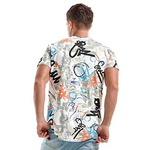 YININF Mens Hipster Hip Hop Short Sleeve Print T-Shirt Shirts Men
