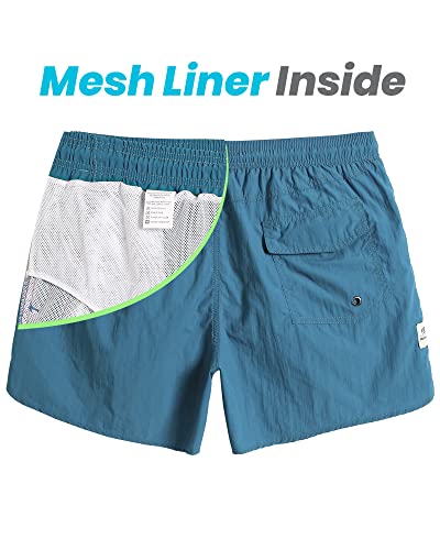 Image of maamgic Mens Swim Trunks 5 inch with Mesh Lining Quick Dry Bathing Suits for Men Swim Shorts Swimwear