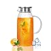 Borosilicate 60 oz Glass Pitcher with Lid by Dore We New York – Includes 20 Recipe e-Book – High Heat Resistant Glass Pitcher For Hot & Cold Drinks – Stove-Top Safe – Stainless Steel Lid & Strainer