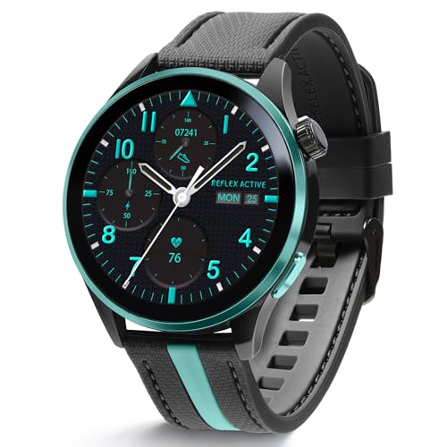 Reflex Active Series 54 AMOLED GPS Black and Green Smart Calling Watch