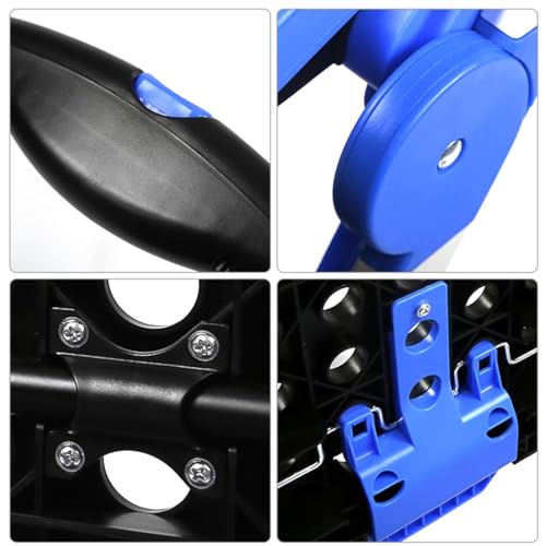 Carretilla plegable multifuncional de 2 niveles con ruedas y cesta miniatura 6