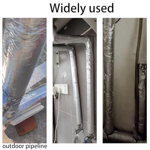 Isolante autoadesivo in schiuma per tubi per protezione antigelo, coperture in polietilene pretagliate per unità AC e irrigazione invernale all'aperto, 4 m x 15 mm x 95 cm, involucro per pali in