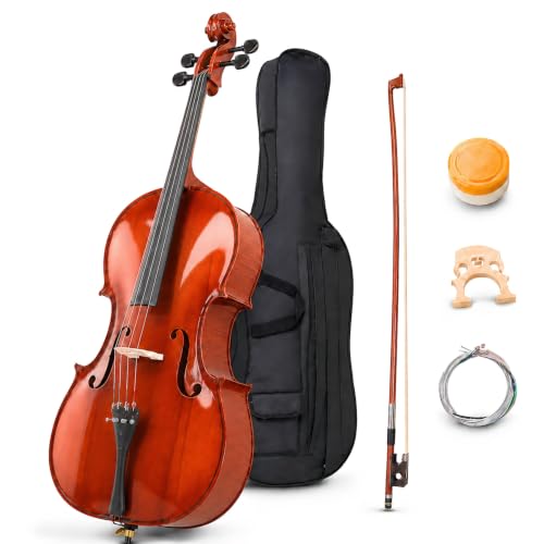 Doredo Cello 4/4 Full Size, Beginner Cello Instrument for Adults, Acoustic Cello Set with Padded...