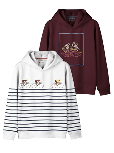 Image of HELLCAT Trendy Printed Cotton Blend Hoodie Sweatshirt for Boys - Pack of 2