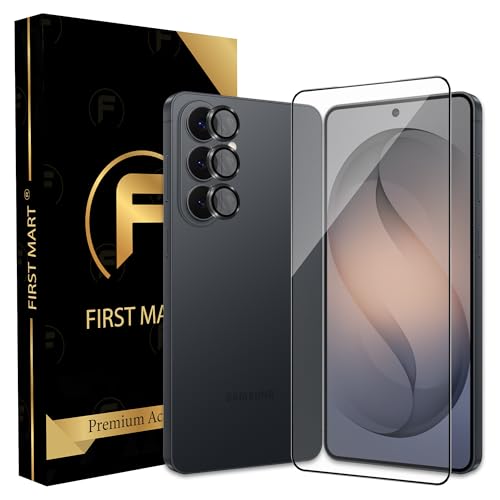 Image of FIRST MART Tempered Glass for Samsung Galaxy S26 Plus 5G with Black Camera Ring Guard & Installation Kit | HD Clear Edge-to-Edge Screen Protector, Scratch Resistant, Case-Friendly | Pack of 1