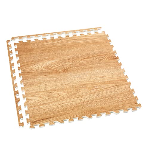 Posikede Wood Grain Foam Play Mat With Carpet Surface, 4Ft X 6Ft Extra-Large Interlocking Foam Tiles, Non-Toxic, Thick, Soft Foam Flooring Tiles, Expandable Baby Play Mats For Floor #TOP4