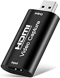 Videoaufnahmekarte, HDMI Video Capture Card USB 2.0 1080P USB Video und Audio Capture Karte Video Capture Card für Gaming, Unterricht, Videokonferenz Unterstützt Broadcast-Live-Streaming