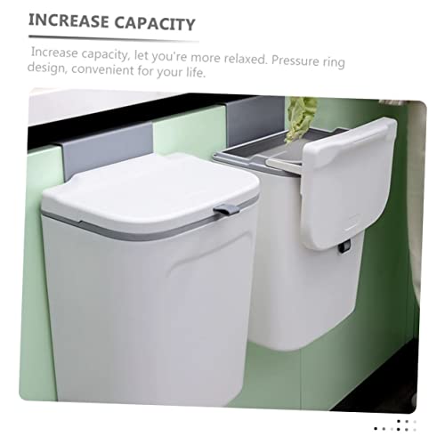 Caneca de basura blanca rectangular para colgar 9L miniatura 3
