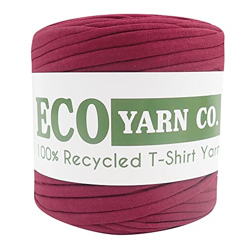 Dark Red Recycled Cotton Jersey T-Shirt Yarn, 120m (700g)