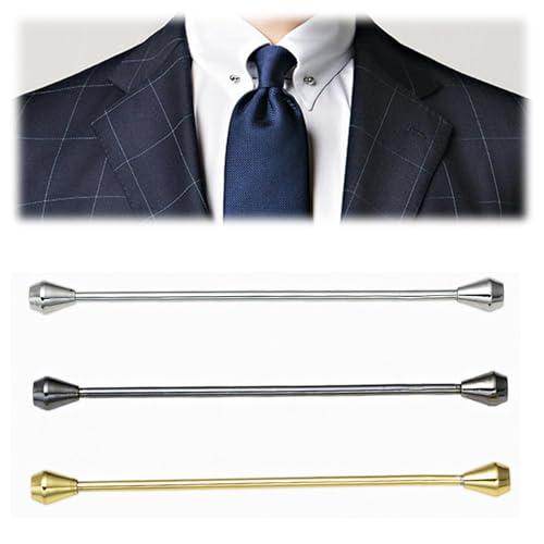 LONGHAO - LONGHAO 2 pcs Col Bar Pins Bar Pin Set,Set Homme épingle de col costume,Cravate Col Pin,Pince à cravate classique en métal,pour la Saint Valentin,Anniversaire,Rendez-vous,Mariage (Argent 3) - -3%
