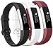 Vancle 3 Pack Kompatibel für Fitbit Alta HR Armband und Fitbit Alta Armband, Verstellbares Sport Ersatzarmband für Fitbit Alta HR/Fitbit Alta (Schwarz/Weiß/Wine Rot, L)