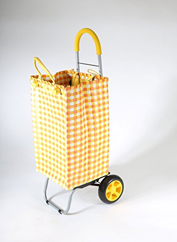 Image of dbest products Trolley Dolly Shopping Grocery Foldable Cart Storage Mom, Blue Polka Dot