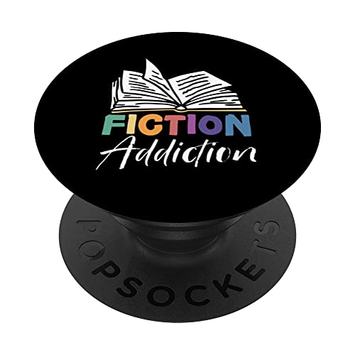 Fiction Addiction Bookworm Book Lover Bibliophile PopSockets Swappable PopGrip