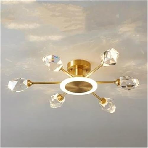 Brass Ceiling Lamps Dining Room Kitchen Fixture Led Ceiling Lights Bedroom Lighting Crystal Lampshade Ceiling Light Living Room