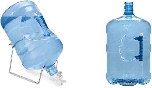 Miniatura 6 de Brio Soporte para jarra de agua chapado en metal de 3 a 5 galones y 2 válvulas dispensadoras, soporte de agua antideslizante resistente al óxido