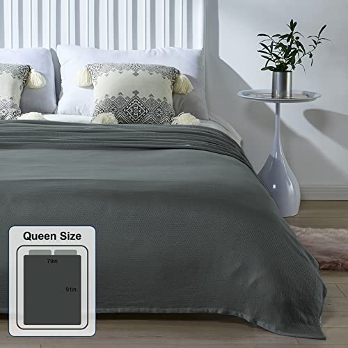 Fomoom Cooling Blankets, 100% Bamboo Cooling Blankets For Hot Sleepers, Soft And Lightweight Blanket Absorbs Body Heat To Keep Cool On Warm Night, Best Gift For Adult (Dark Grey, 79 X 91 Inches) #TOP1