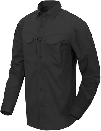 Helikon-Tex Mens Defender Mk2 Long Sleeve Shirt Black