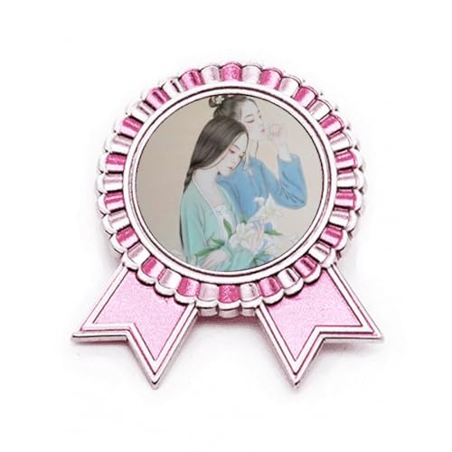 Broche fleur de lys rose en métal M, l'excellence du style peinture chinoise