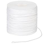 White Braided Lift Shade Cord 1.8mm Roller Blinds Cord White Pull String Rope, Window Blind String Pull Cord Blinds Lifting Rope for Aluminum Blind Shade Repair