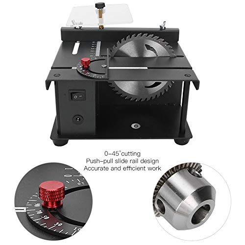 Máquina multifuncional para trabalhar madeira, potente, serra pequena de bancada deslizante, ferrame