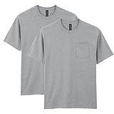 Gildan Mens DryBlend Workwear T-Shirts with Pocket, 2-Pack, Sport Grey, X-Large US
