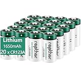 rapthor CR123A 3V Lithium Battery 1650mAh 20 Pack High Power CR123 123A 123 CR17345 Photo Batteries PTC Protected for Cameras Flashlight Alarm Smart Sensors (Non-Rechargeable, Not for Arlo)
