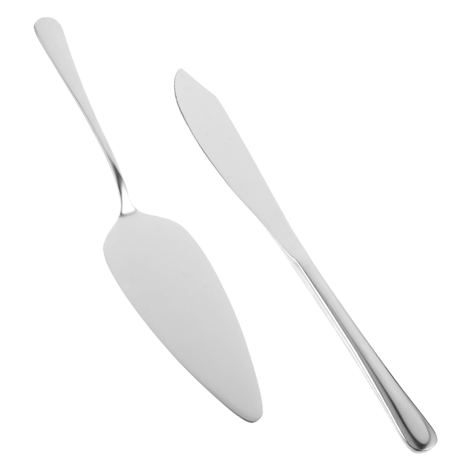 COLLBATH 1 Set Stainless Steel Wedding Cake Knife and Spatula Western Bread Knife and Pizza Spatula Two-piece Set Pie Slicer Cake Knife Server Cake Icing Smoother Tool Cake Slicer Silver