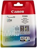 Canon PG 40+CL 41 original Tinten Multipack Schwarz und Mehrfarbig für Pixma Drucker MP170 MP180 MP190 MP220MP460 MP470 iP1200 iP1800 iP1900 iP2200 iP2500 iP2600
