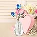 H&D HYALINE & DORA Blue Crystals Roses with Sliver Metal Stem Glass Figurine Ornament Wedding Gifts for Woman Home Party Decorations