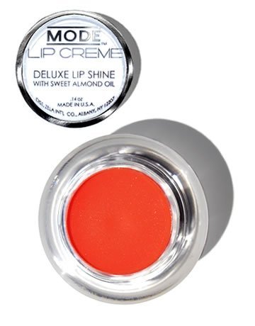 Mode Lip Creme - Deluxe Shine Lip Gloss Pot Long Lasting Ultra Creamy Color, Hydrating Sweet Almond Oil & Conditioning Organic Shea Butter Natural Skincare – Bombshell – Tangerine Coral Orange .14 Oz #TOP23