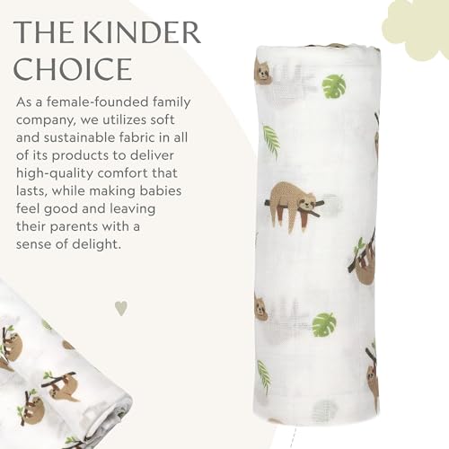 Image of Muslin Baby Swaddle - Breathable Receiving Blankets for Newborn Baby, 70% Viscose derived from Bamboo, 30% Spandex, Imported
