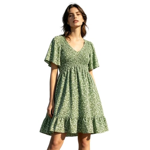 Robe tunique bohème fluide et aérée à manches courtes