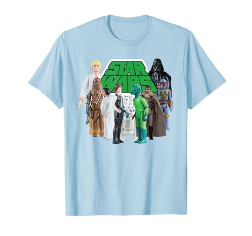 T-shirt Star Wars Luke Han Chewie Leia Action Figures pour fan de la saga culte