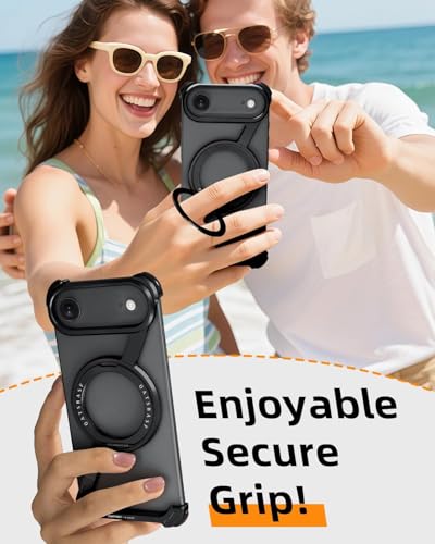 Image of Aluminum Frame Metal Bumper Compatible with iPhone 17 Pro Max | Simple Shield Air Cushion Shockproof | Edge Protection, Minimalist Slim - Black (Z-Black, iPhone 17 Air)
